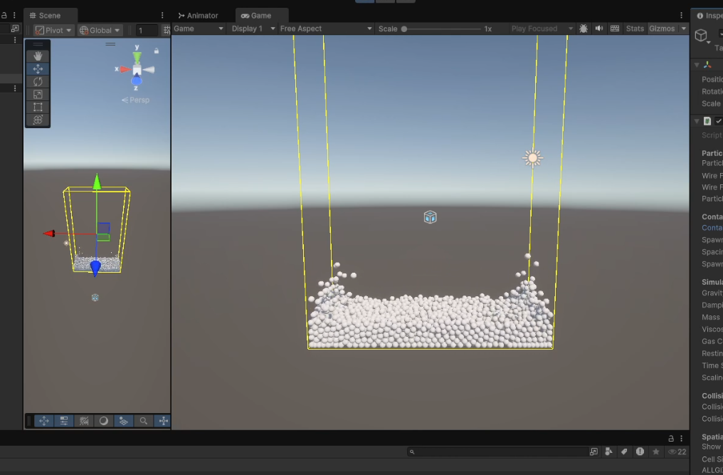 Unity SPH Fluid Simulation in Editor